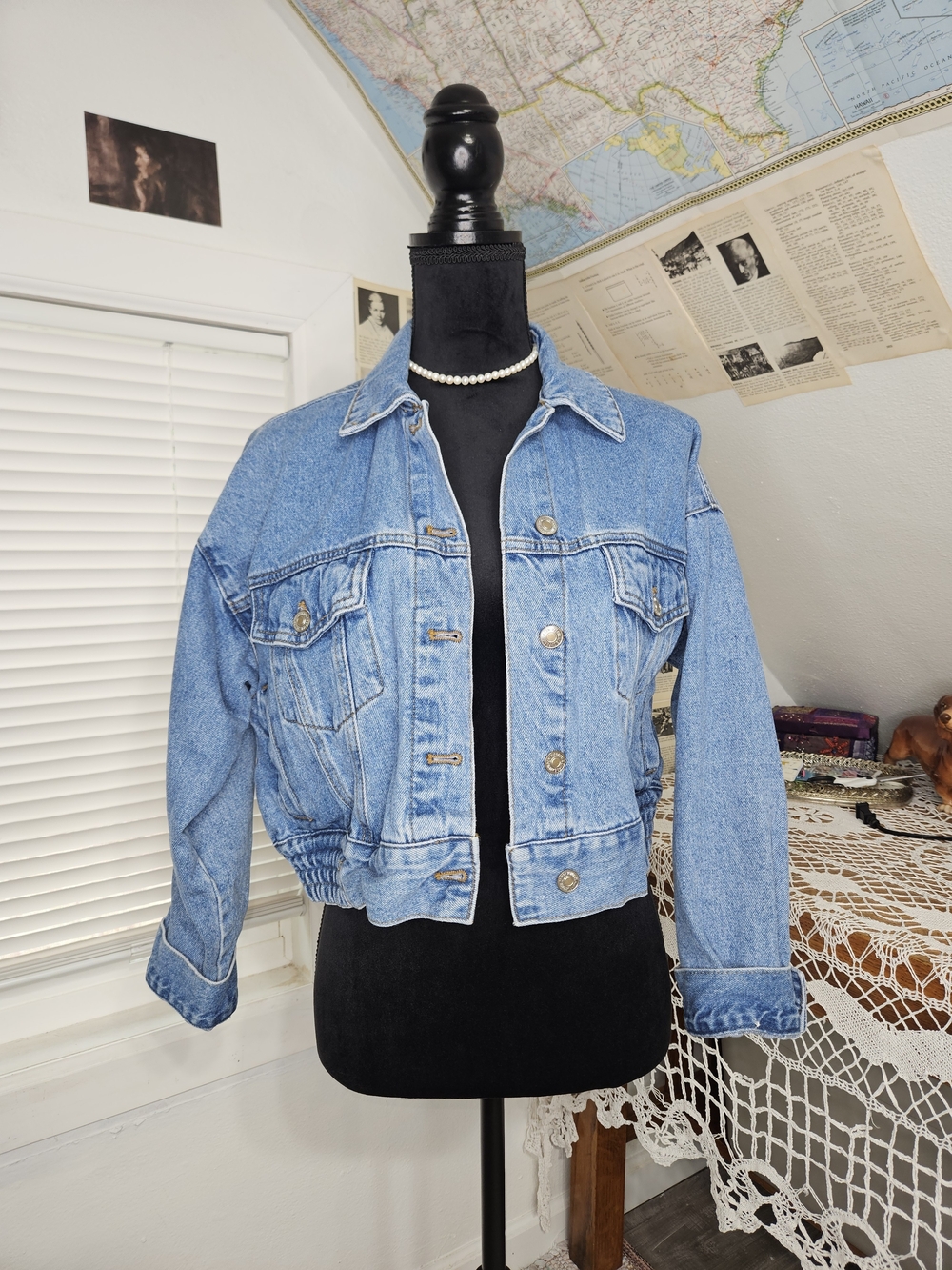 Forever 21 Light Blue Cropped Denim Jacket